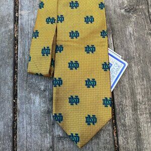 BNWT Brooks Brothers X University of Notre Dame Silk Tie UND Yellow